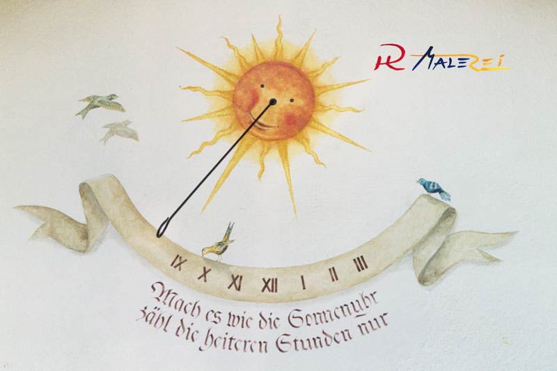 Wandmalerei Sonnenuhr